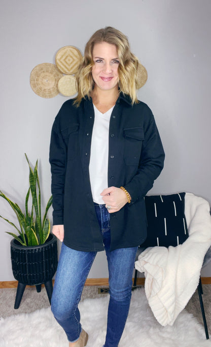 SWEATSHIRT MATERIAL SHACKET