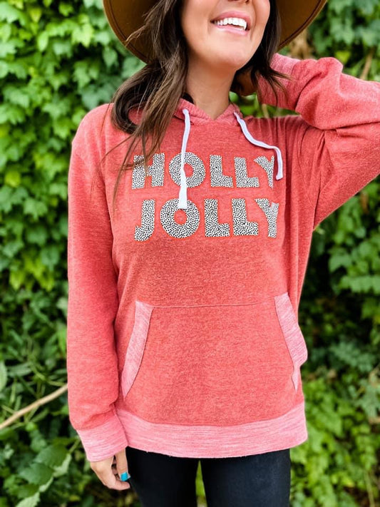 RED HOLLY JOLLY HOODIE