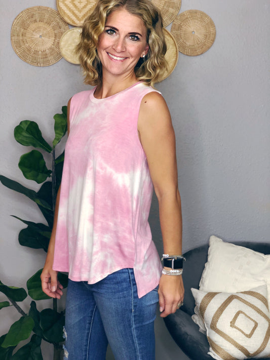 PINK TIE DYE TANK