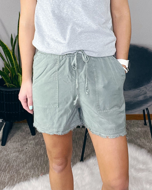 LINEN WASHED SHORTS