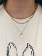 LAYERED BEAD & DISC NECKLACE
