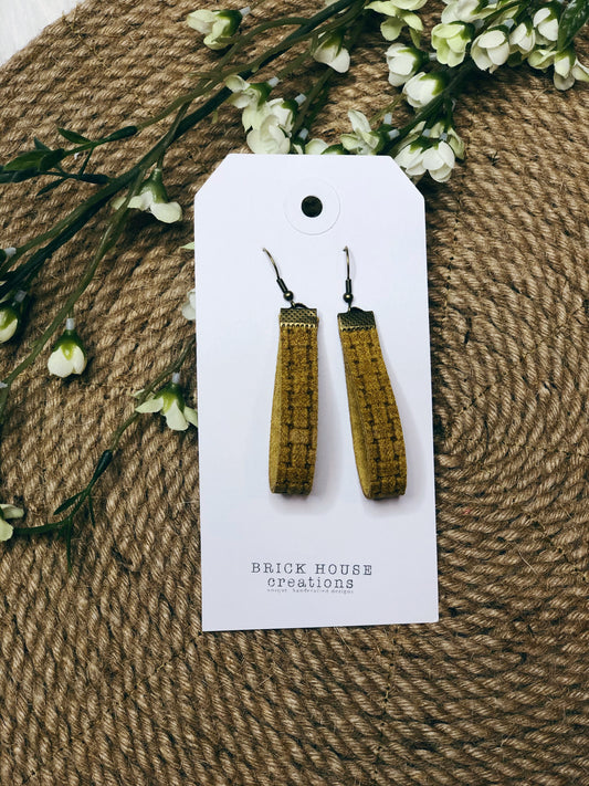 MUSTARD LEATHER HOOP