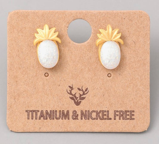 PINEAPPLE STUD EARRING