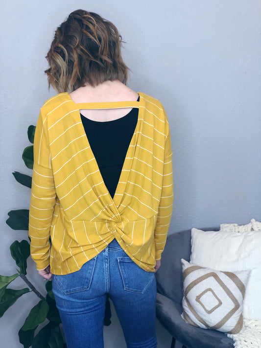 STRIPE TOP W/ OPEN BACK