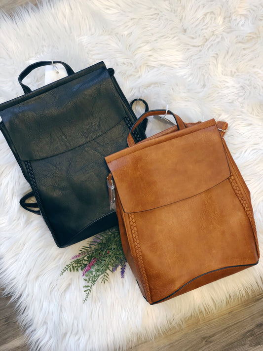 BRAIDED LEATHER BACKPACK