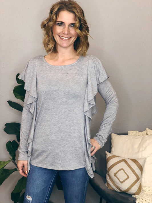 RUFFLE SLEEVE TOP