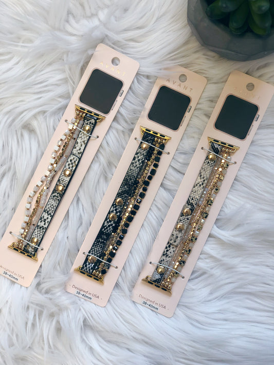 LEATHER + BEAD APPLE WATCH BAND (38MM-40MM)