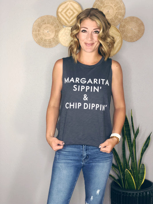 MARGARITA SIPPIN’ & CHIP DIPPIN’ GRAPHIC TANK