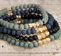 EARTH TONE WOOD 4 STRAND BRACELET SET
