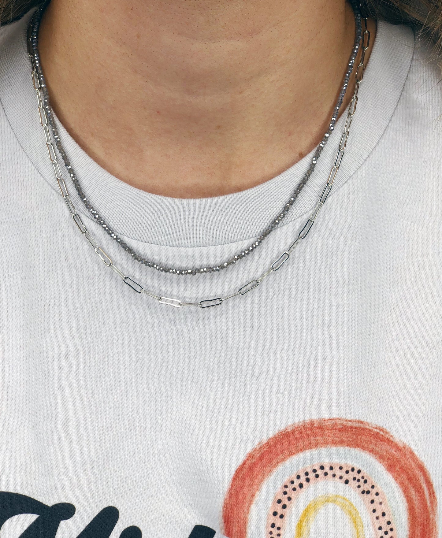 CHAIN AND BEAD NECKLACE