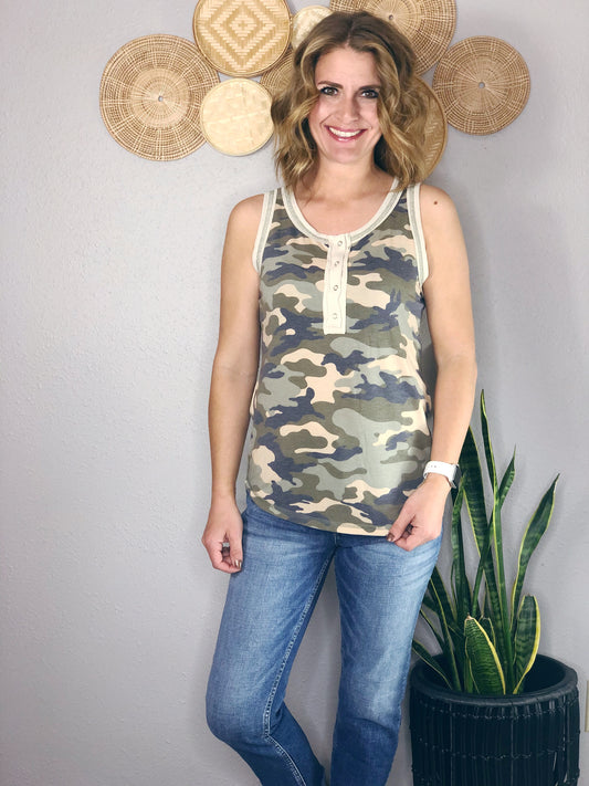 CAMO SNAP BUTTON TANK