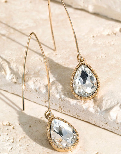 METAL TEAR DROP FISH HOOK EARRINGS