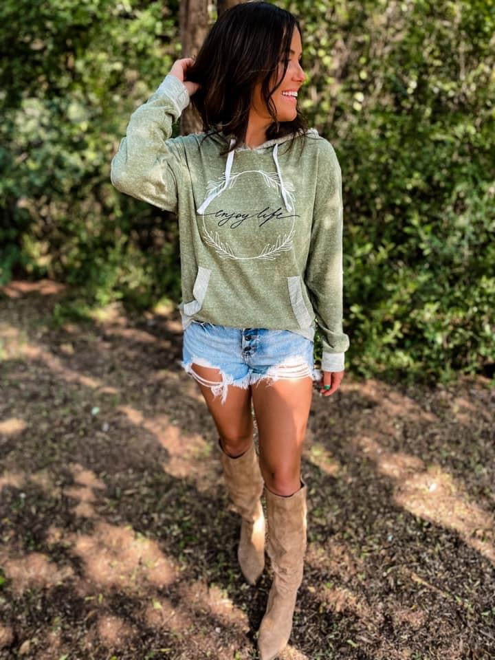 ENJOY LIFE GREEN HOODIE