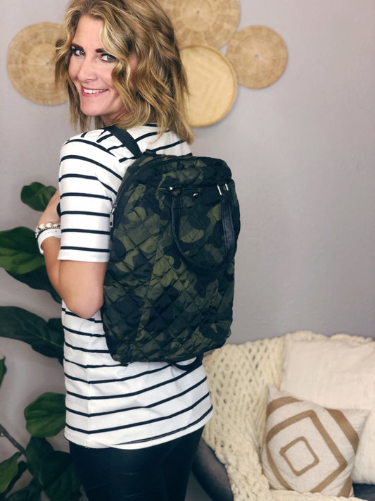 CAMO PUFFER BACKPACK