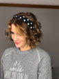 BLACK POLKA DOT HEADBAND