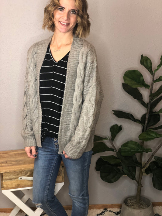 CABLE KNIT CARDIGAN