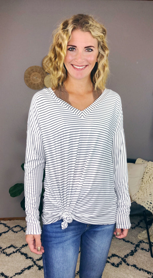 STRIPED V FRONT AND BACK TOP