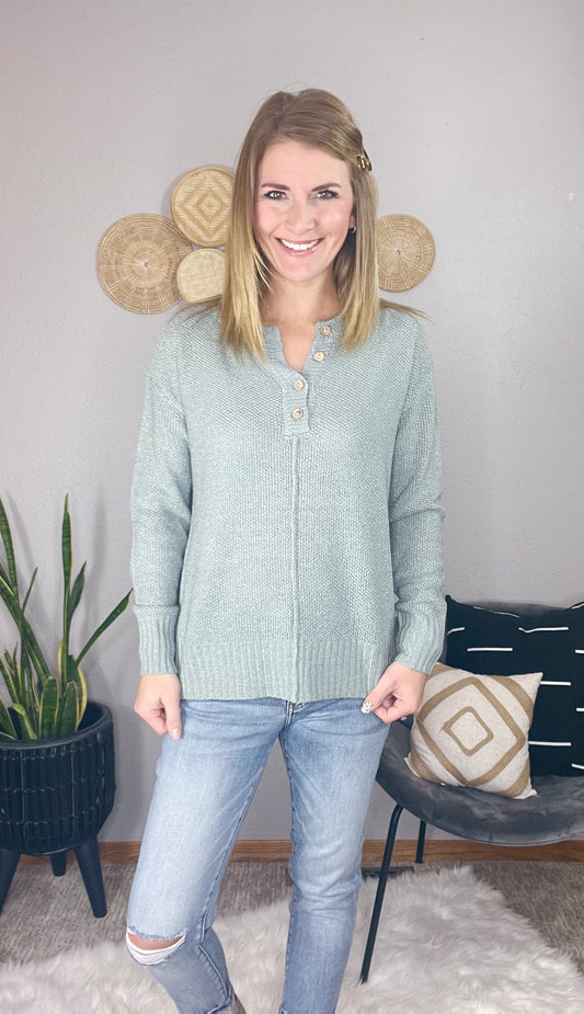STACEY KNIT HENLEY SWEATER