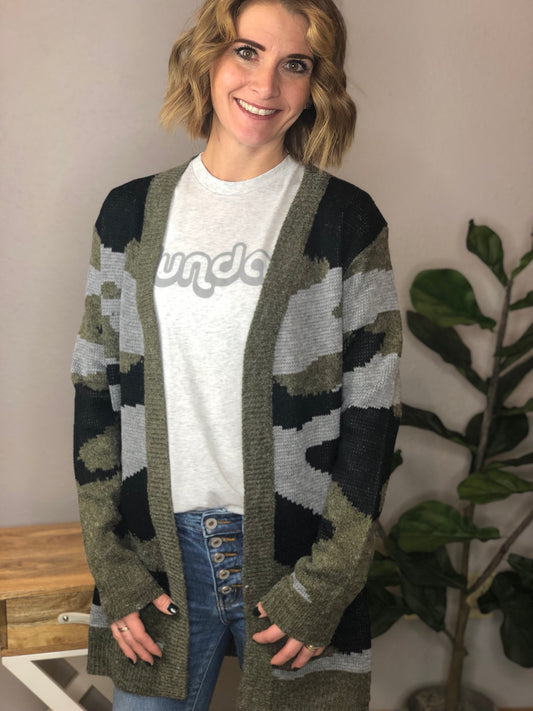 CAMO CARDIGAN