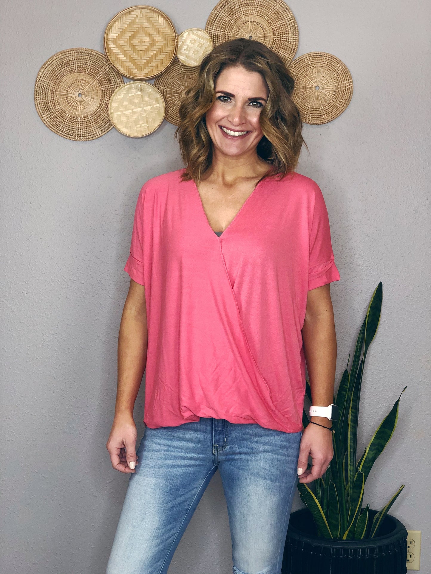 LAYERED DRAPED FRONT TOP
