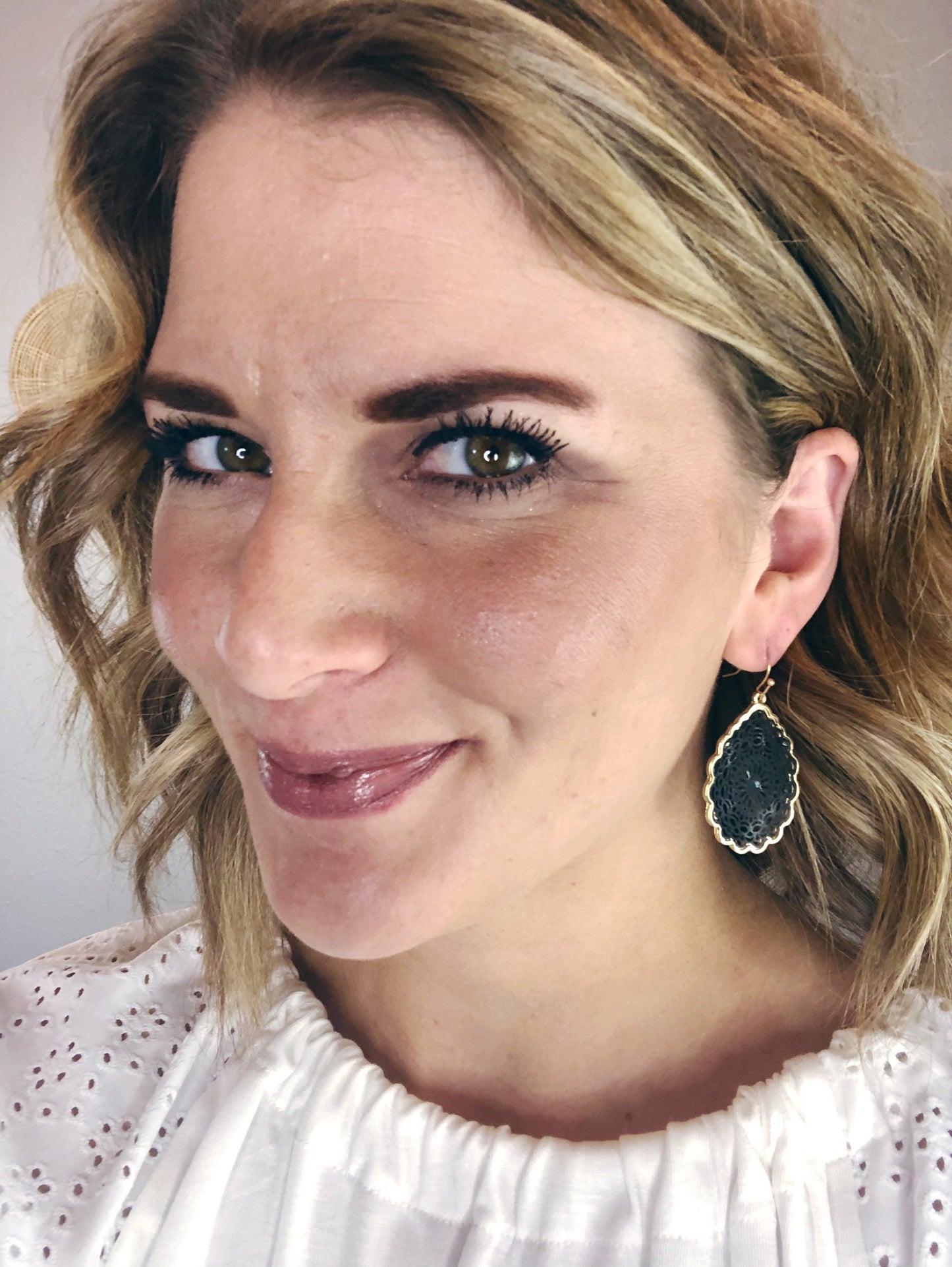 LASER CUT MANDALA HOOK EARRING