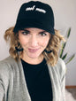 BLACK COOL MOM EMBROIDERED HAT