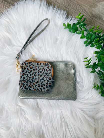 WALLET WRISTLET WITH COIN POUCH