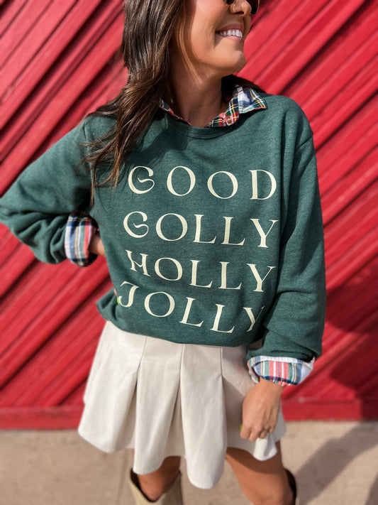 GREEN GOOD GOLLY FLEECE SWEATER
