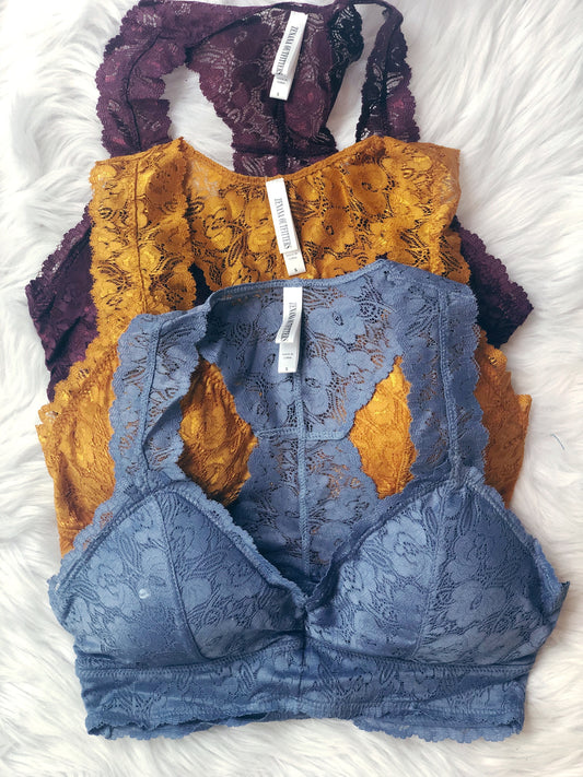 FALL LACE RACER BACK BRALETTE