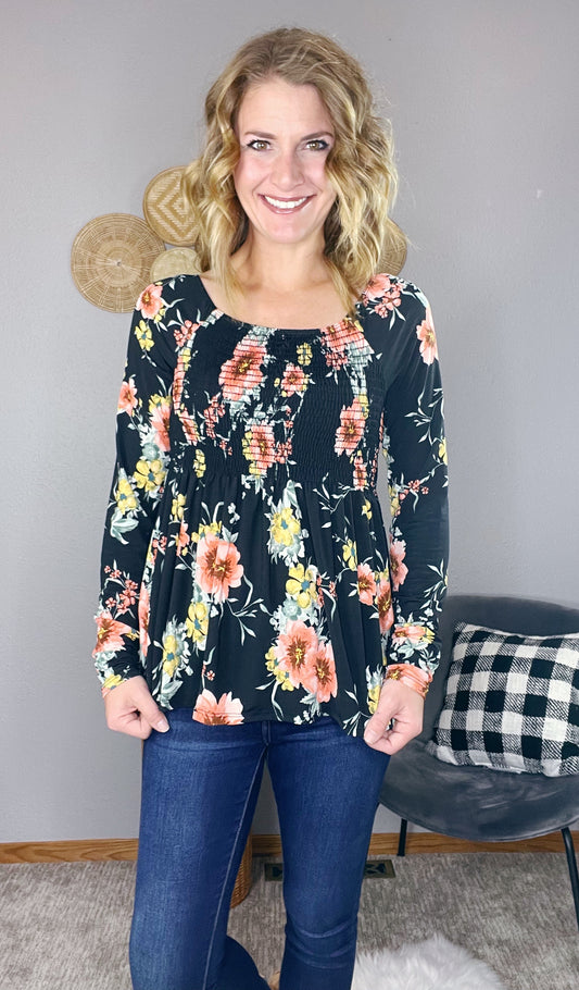 FLORAL LONG SLEEVE TOP