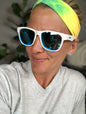 LARGE WHITE W/ BLUE GOODR SUNGLASSES