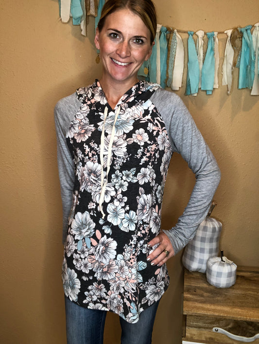 FLORAL HOODIE