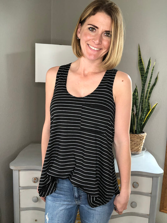STRIPED POCKET TANK