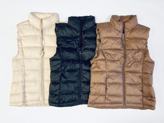 BF {22} WOVEN SOLID PUFFER VEST