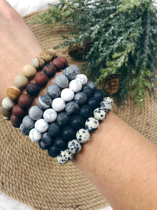 NATURAL STONE BEAD BRACELET