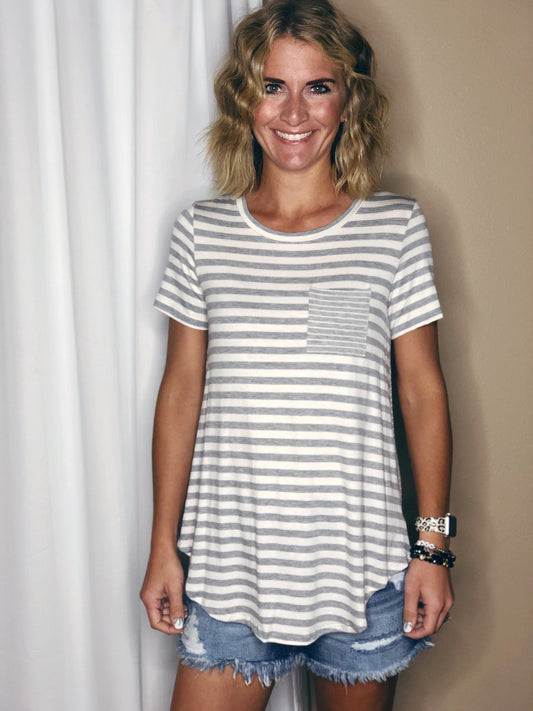 STRIPE POCKET TEE