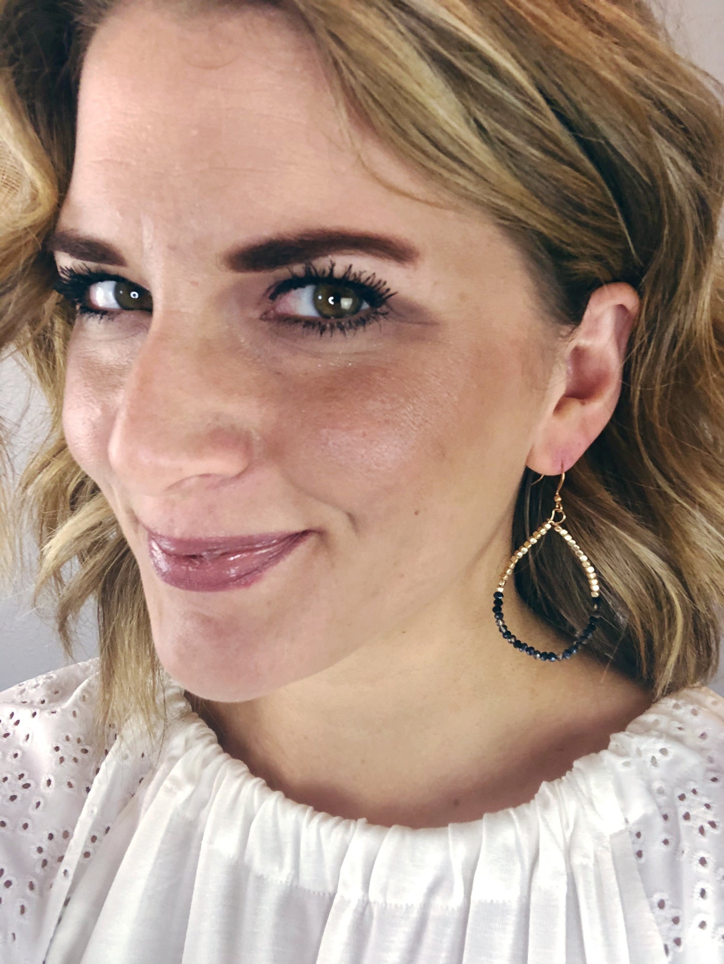 BEADED HOOK EARRING