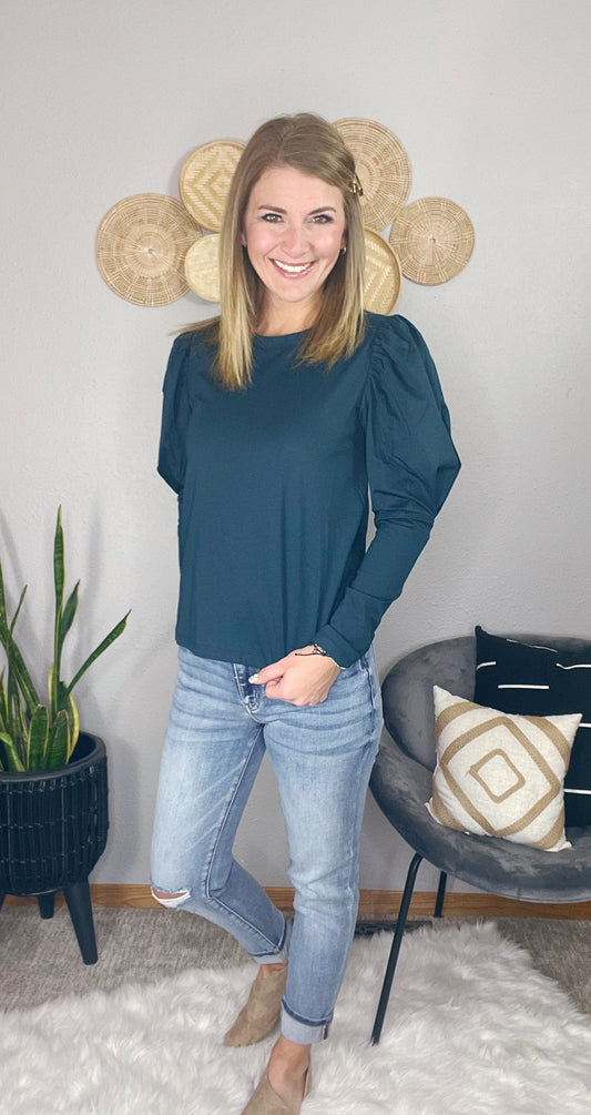 LONG SLEEVE PUFF SLEEVE TOP