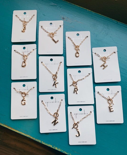 ALPHABET INITIAL GOLD PENDANT NECKLACE