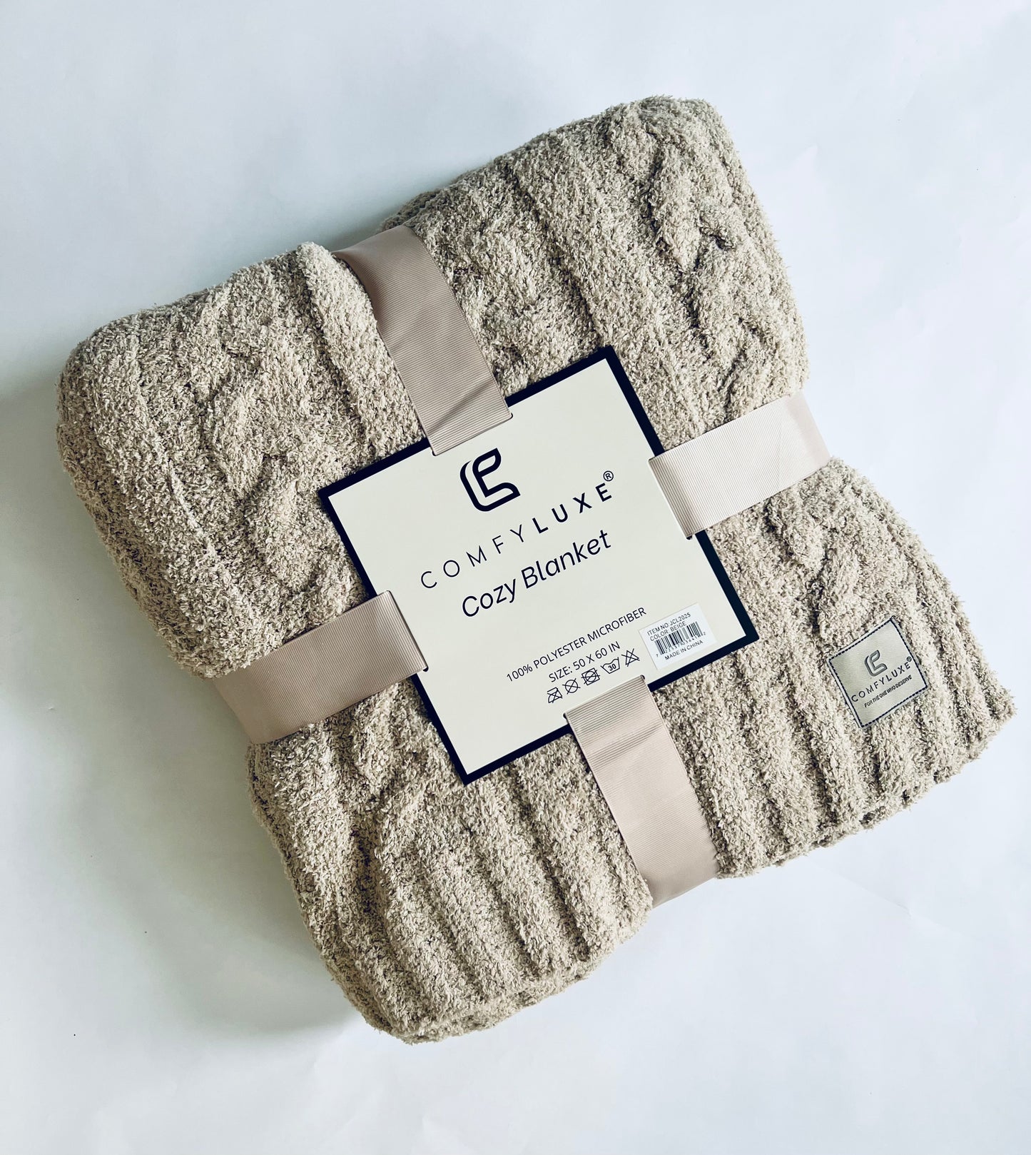 BRAIDED CABLE KNIT SOFT THROW BLANKET