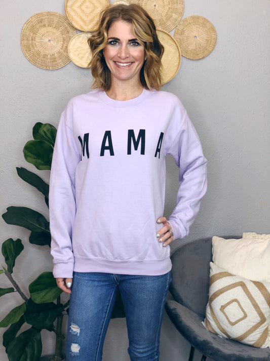 MAMA BEAR CREW NECK - LAVENDER
