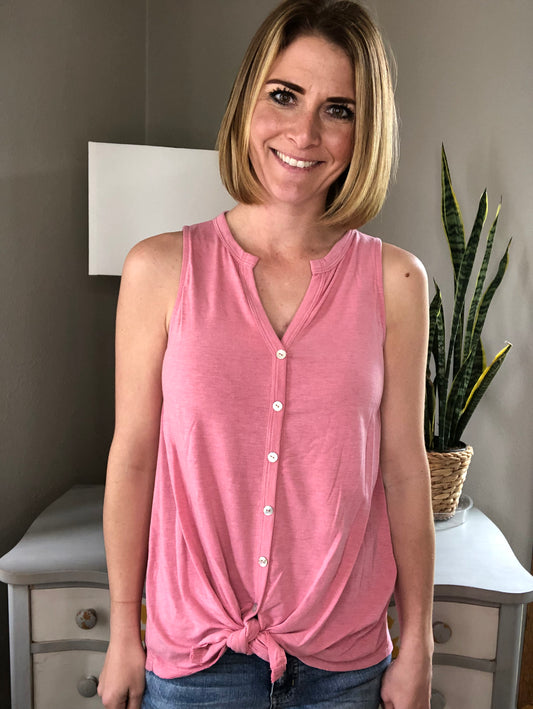 PINK BUTTON FRONT TANK