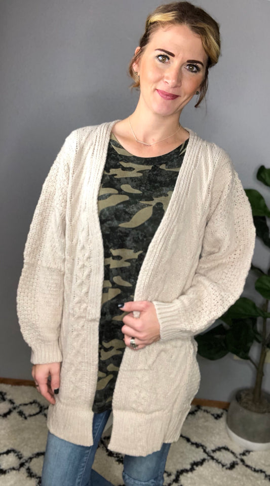 CABLE KNIT CARDIGAN