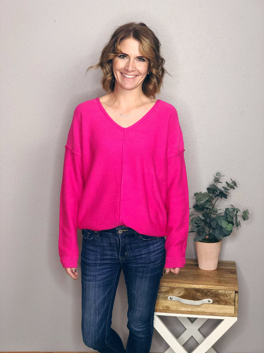 HOT PINK SWEATER