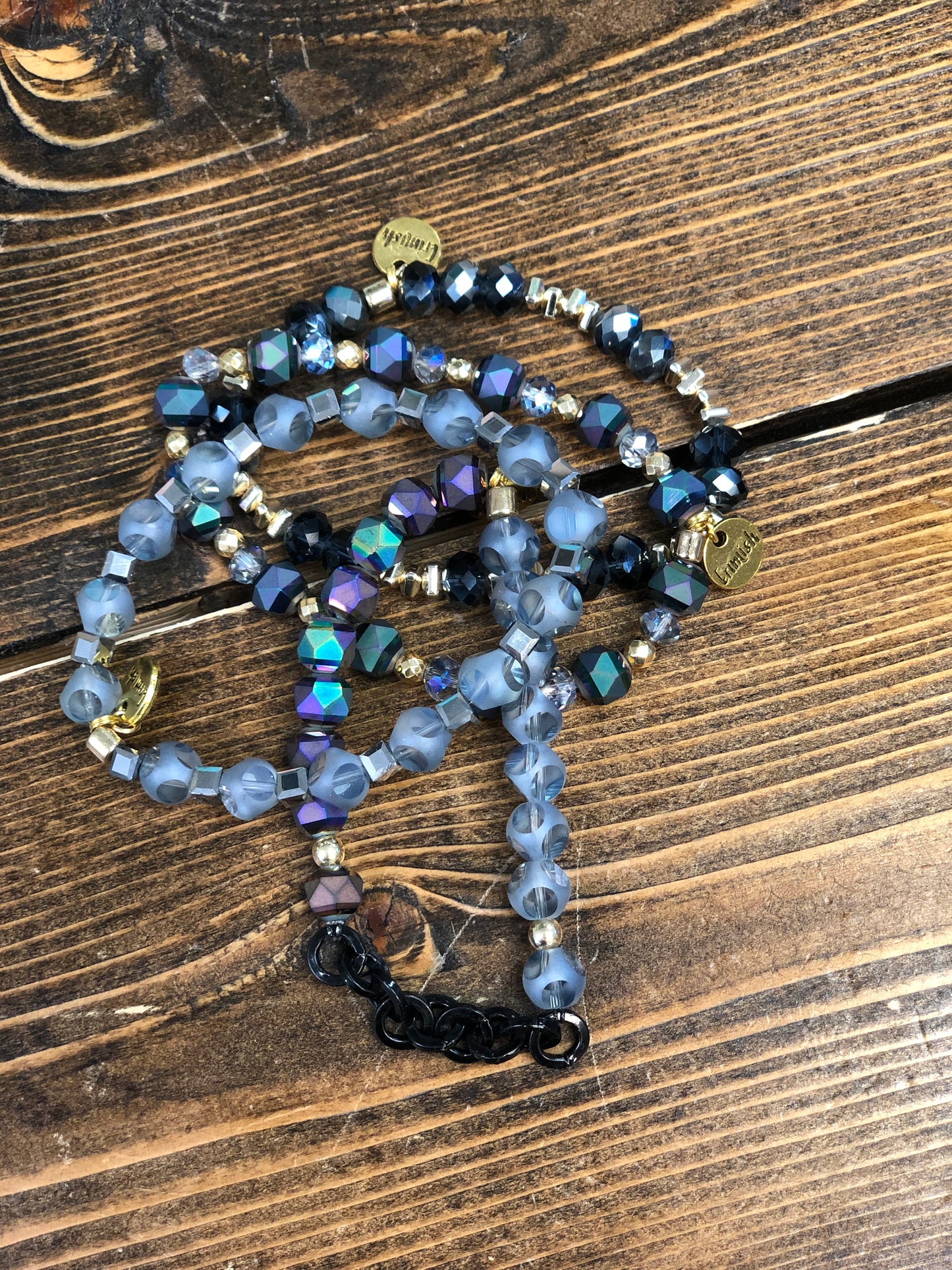 Blue/black/silver/gold Erimish set of 4