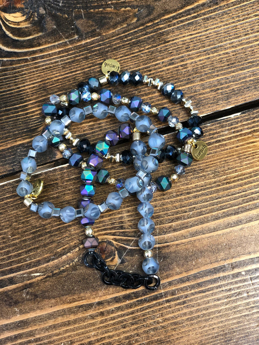 Blue/black/silver/gold Erimish set of 4