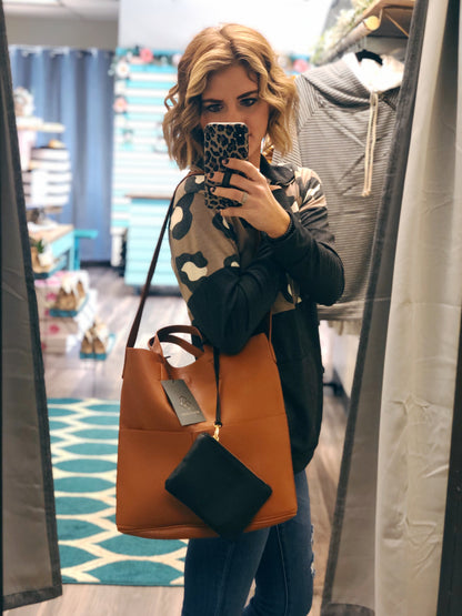 BROWN SLOUCHY TOTE