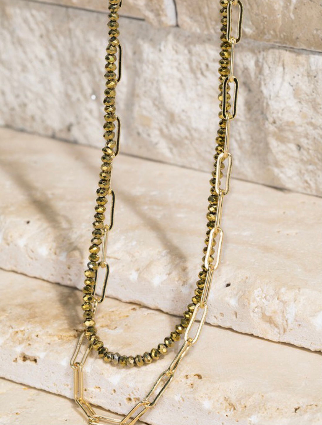 CHAIN AND BEAD NECKLACE