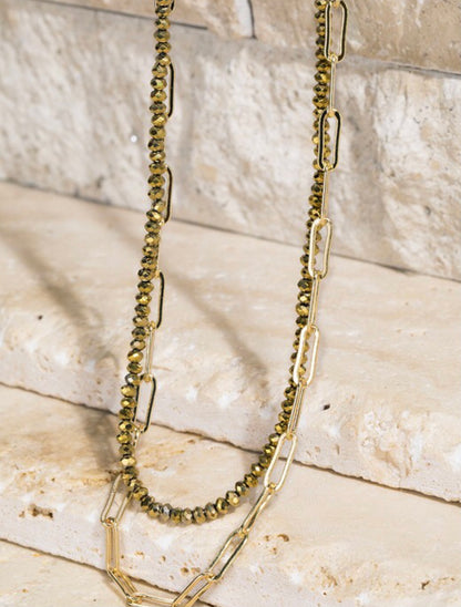 CHAIN AND BEAD NECKLACE