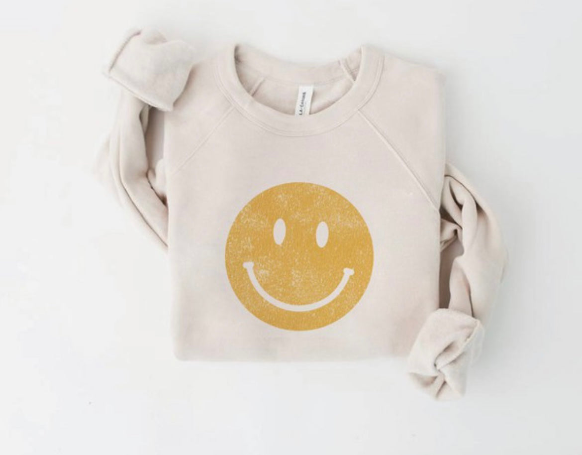 SMILEY FACE FLEECE PULLOVER